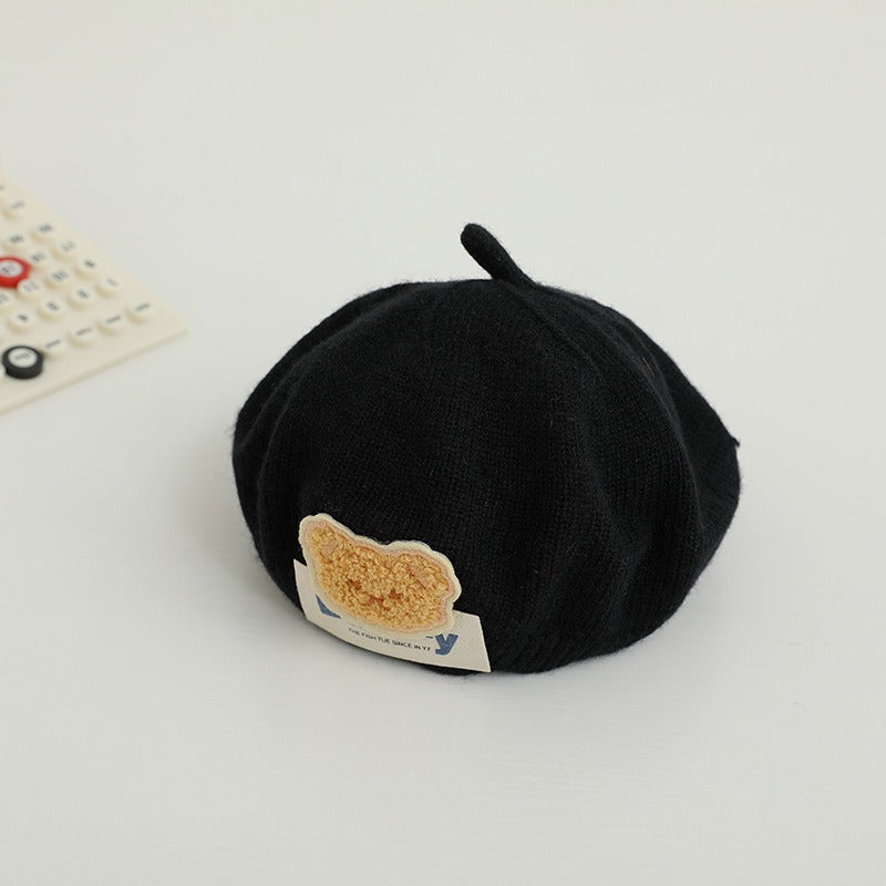 Children Spring and Autumn Beret Baby Cute Bear Hat Korean Version Male and Female Baby Corduroy Painter Hat - V.I.P Digital Presence