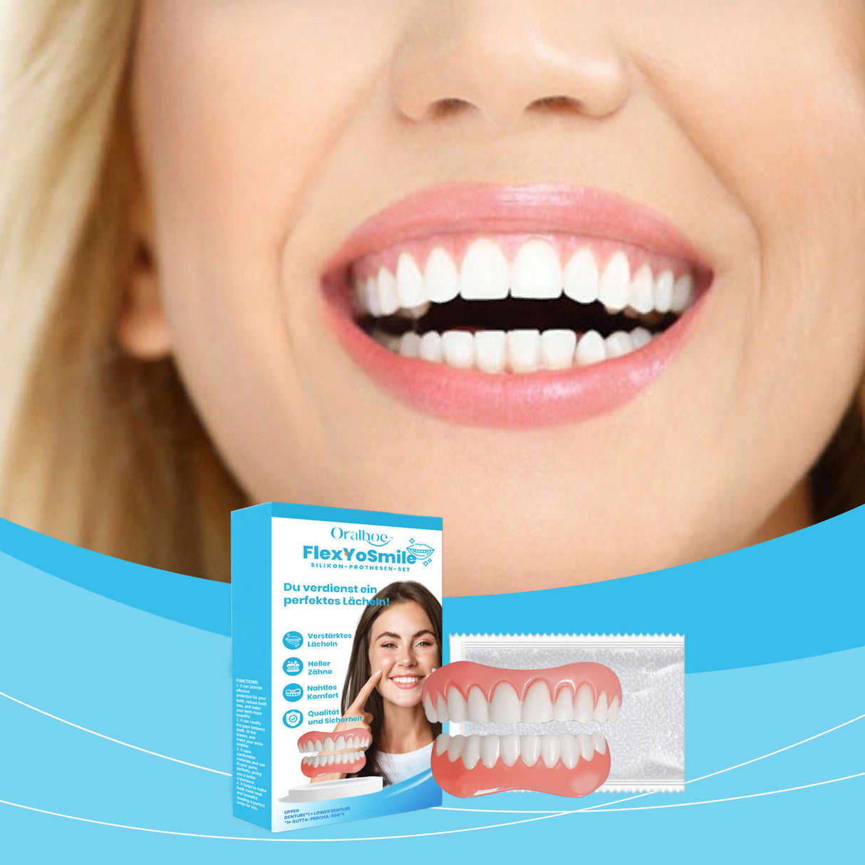 Cosmetic Denture Set, Cosmetic Denture Set Enhance Smile Beauty Denture Care - V.I.P Digital Presence