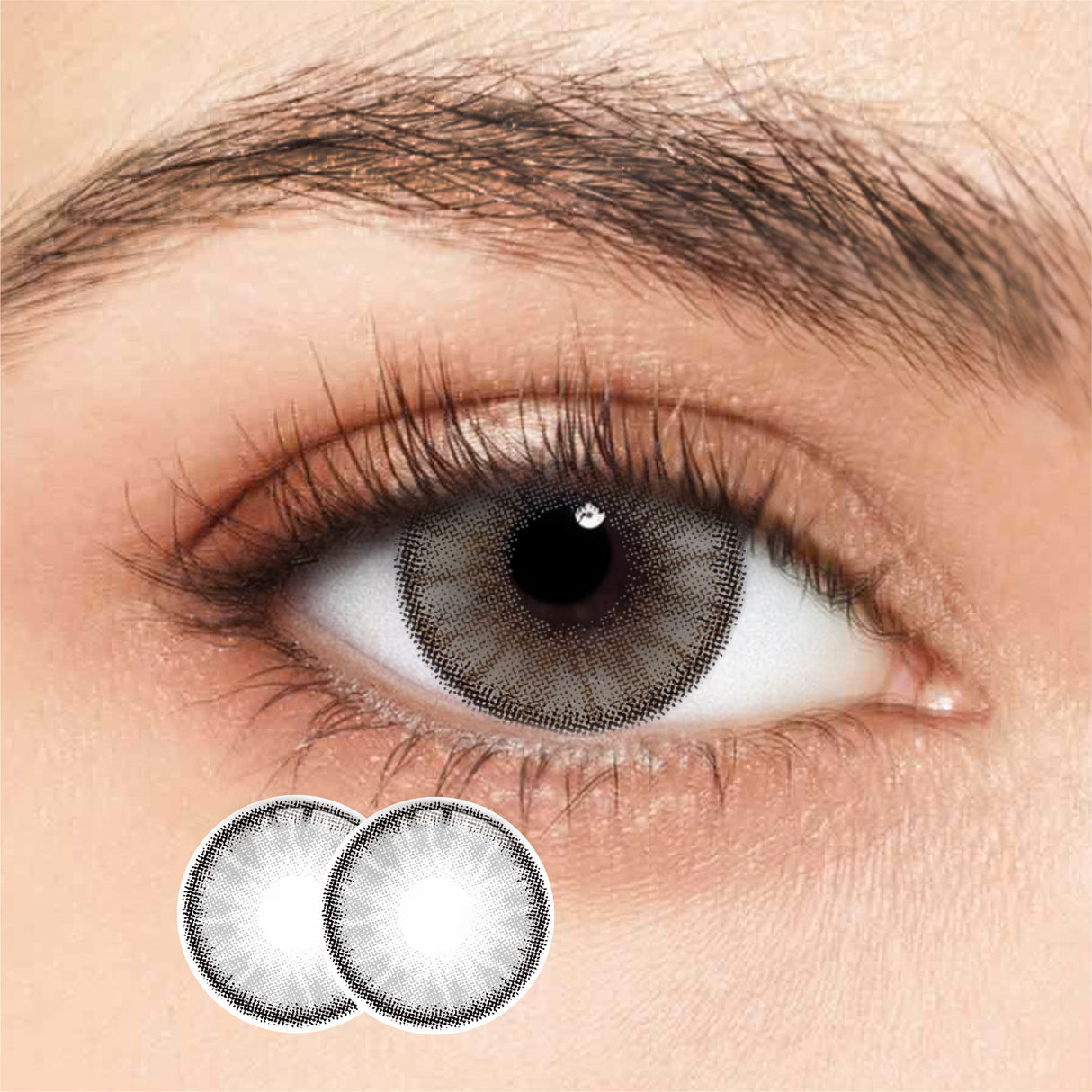 1Pair FDA Certificate Eyes Beautiful Pupil Colorful Girl Cosplay Contact Lenses Purely GRAY - V.I.P Digital Presence