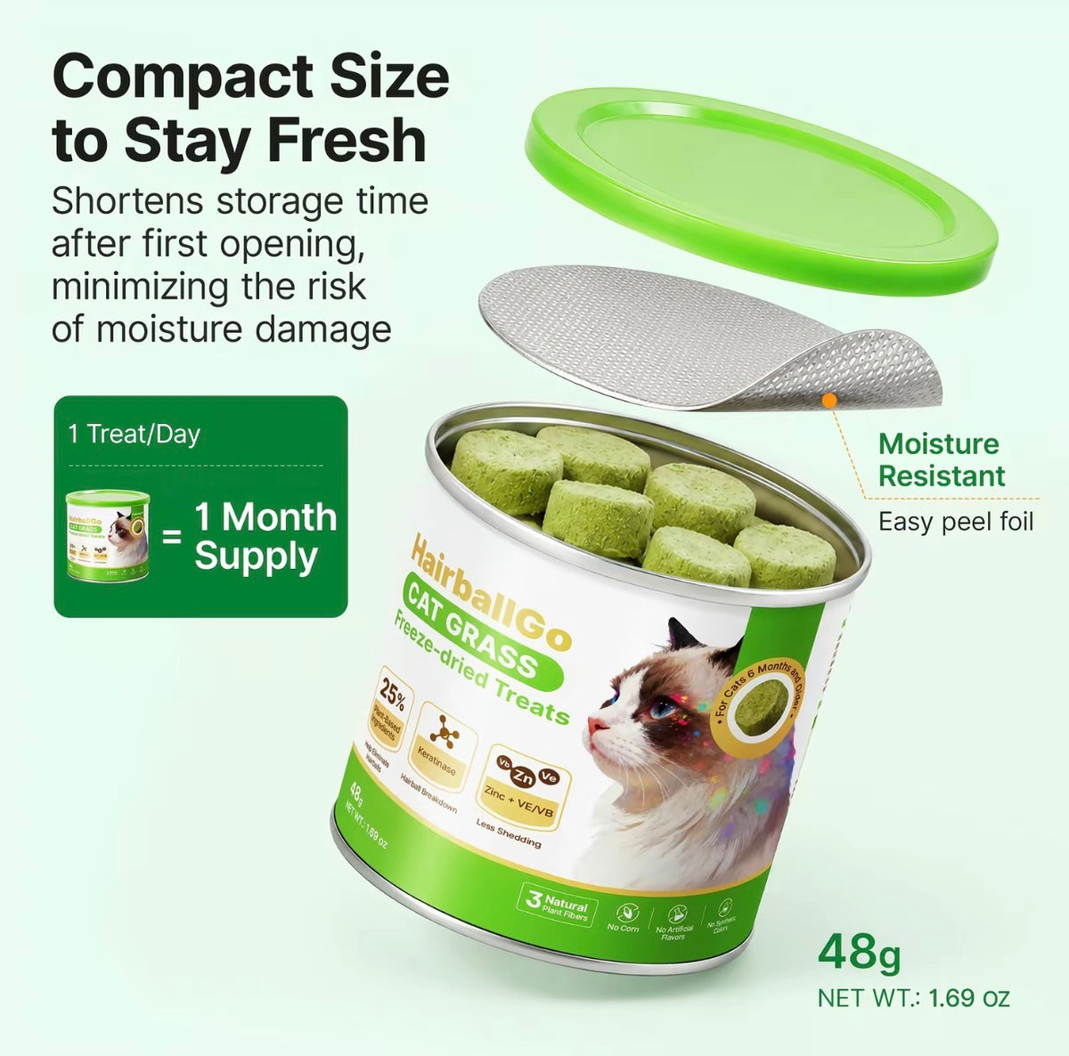 GrassBit Cat Hairball Treats