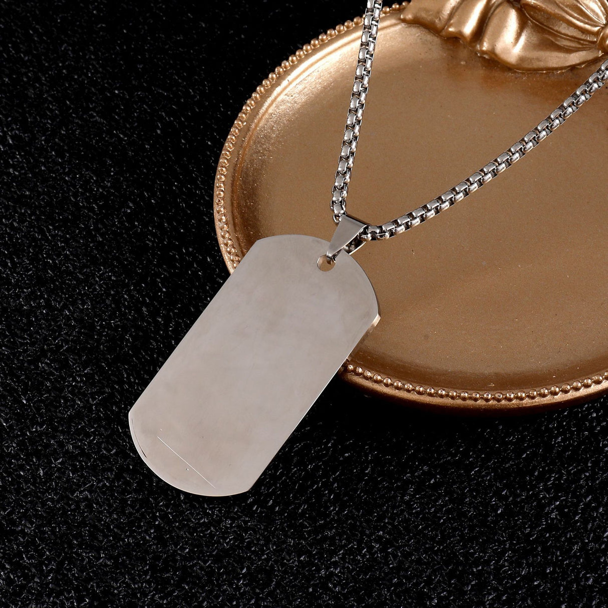 European and American high-end stainless steel military brand necklace engraved pendant jewelry - V.I.P Digital Presence