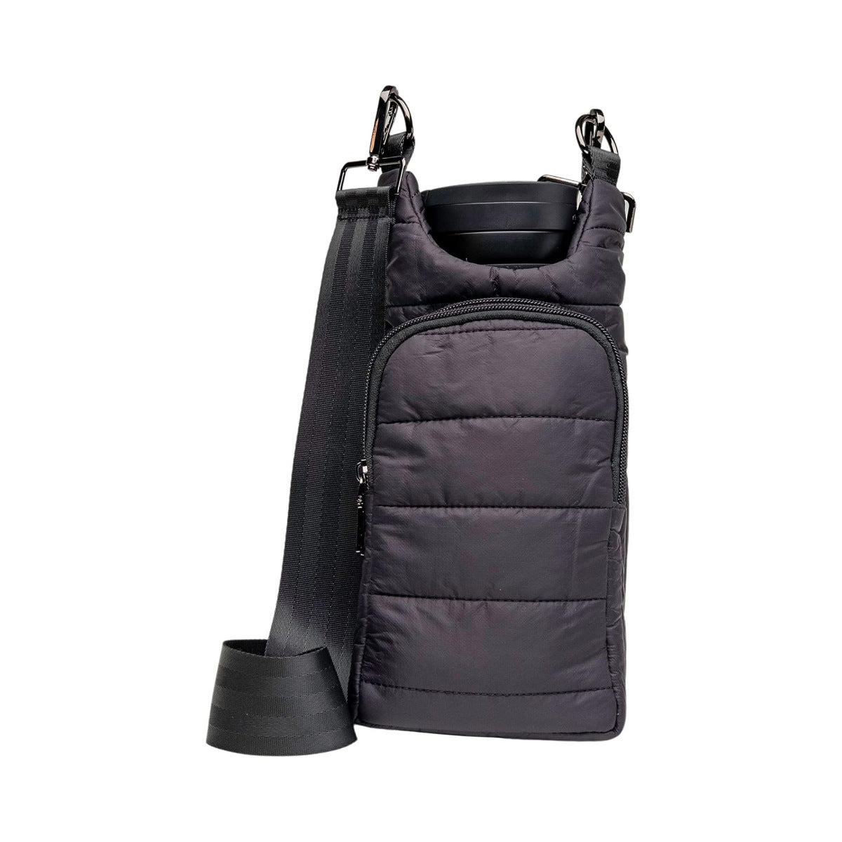Funda para botella de plumón para exteriores de invierno, portátil, a la moda, con cinturón de hombro, bolsa para hervidor, funda para taza con preservación de calor oblicua de mano