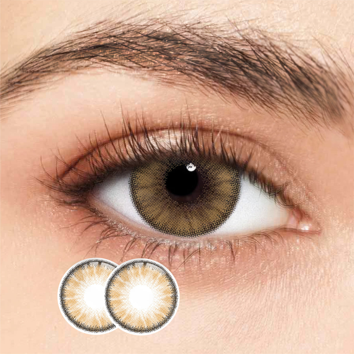 1Pair FDA Certificate Eyes Beautiful Pupil Colorful Girl Cosplay Contact Lenses Purely brown - V.I.P Digital Presence