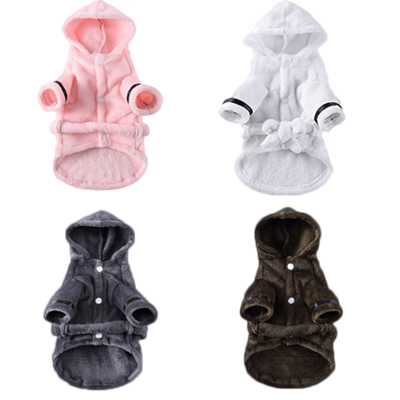 Bata de baño para mascotas, pijamas para perros, ropa de dormir, toalla de baño suave para mascotas, ropa de invierno, pijamas cálidos para cachorros, secado rápido