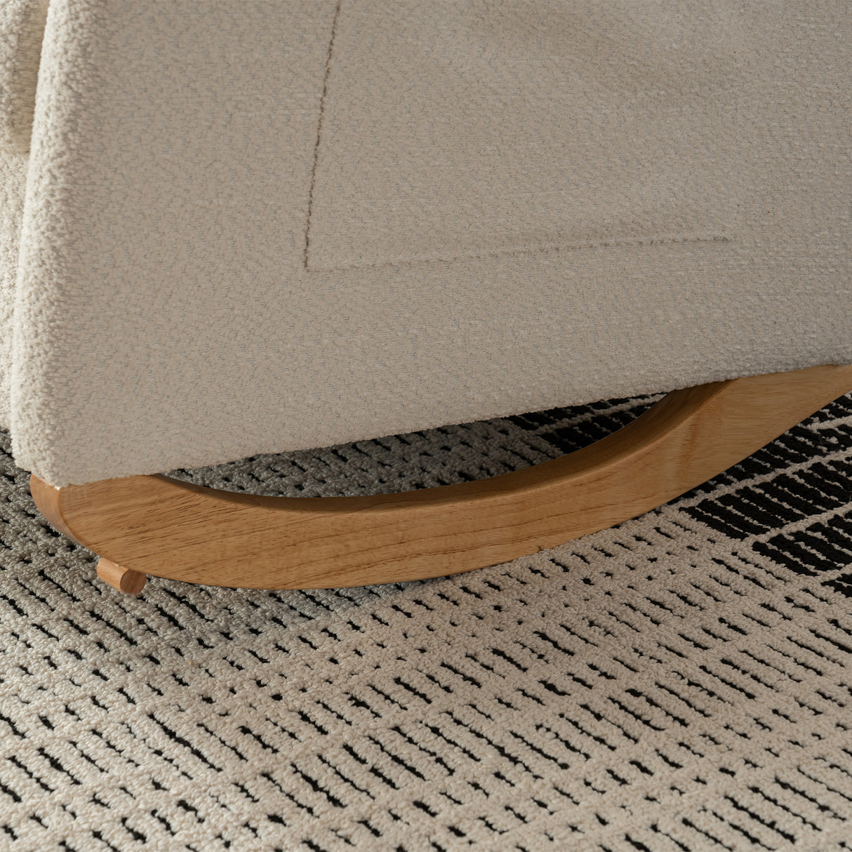 Accent Rocking Chair with Footrest High Back Rubber Wood Rocking Legs Bedroom Living Space - V.I.P Digital Presence