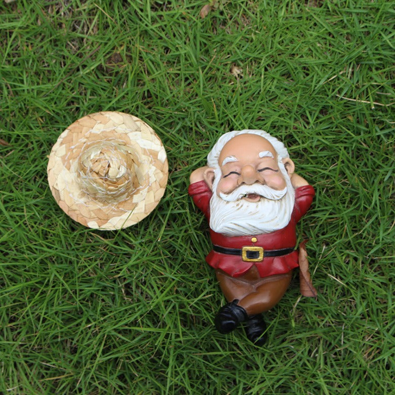 Creative resin sleeping posture elf statue courtyard garden with straw hat dwarf ornaments - V.I.P Digital Presence