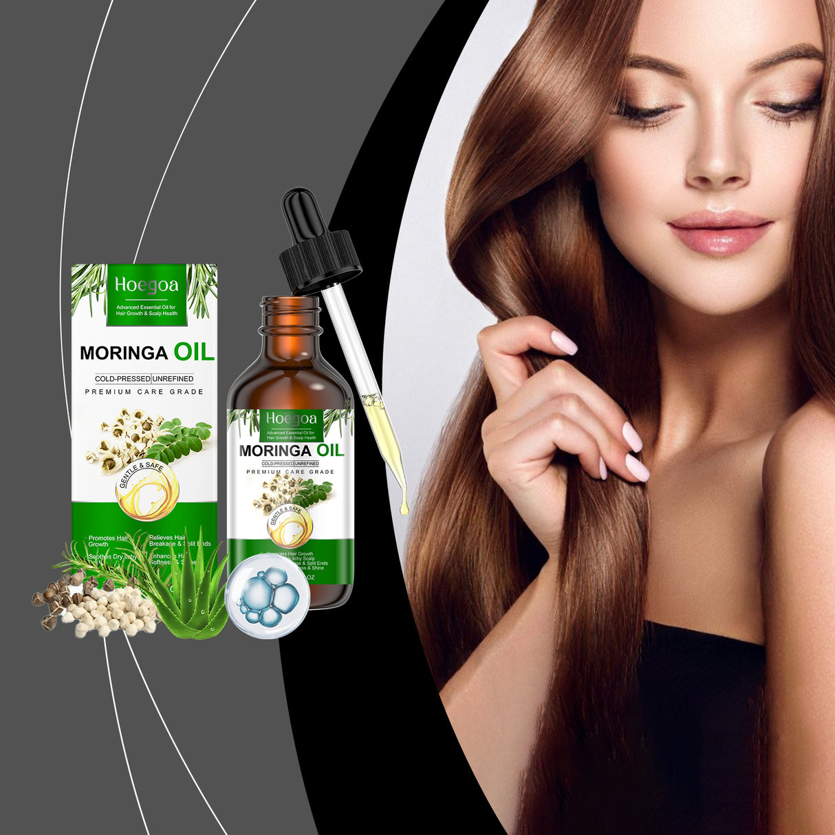 Moringa Seed Hair Care Essential Oil Hydrates, Moisturizes And Brightens Hair Care To Reduce Frizz And Smooth Hair - V.I.P Digital Presence