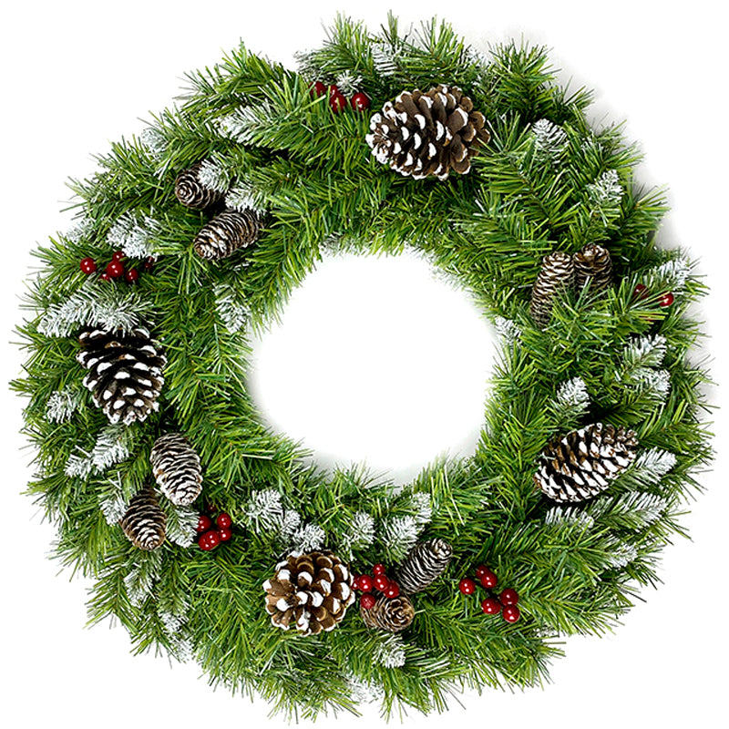 Christmas Tree Artificial Christmas 4-piece Set, including flower wreath, flower wreath, and 2 entrance trees, with LED lights - V.I.P Digital Presence