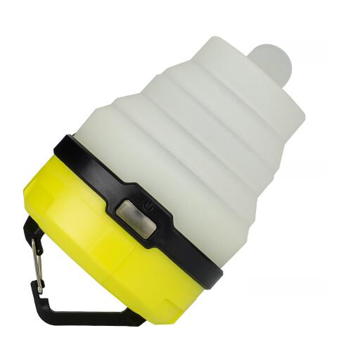 Linterna LED retráctil para acampar, portátil, con 4 modos, mini gancho para colgar en tienda de campaña, linterna de emergencia para exteriores.