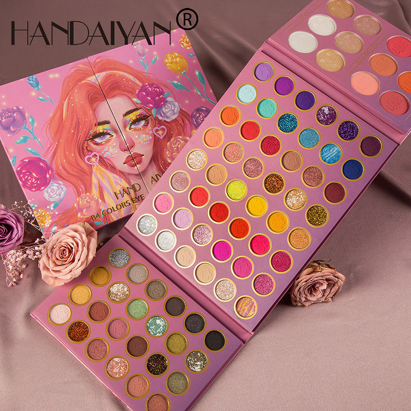 HANDAIYAN 84 Color Makeup Palette Eye Shadow + Blush + Highlight Eye Shadow Set Set Box Pearl Matte Eye Shadow - V.I.P Digital Presence