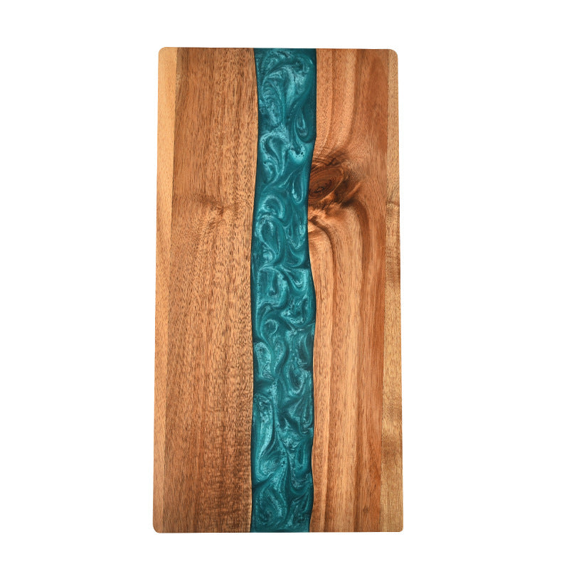 Acacia Wood Resin Splicing Large Charcuterie Board Epoxy Resin Ocean Wave Pattern Cutting Board for Kitchen - V.I.P Digital Presence