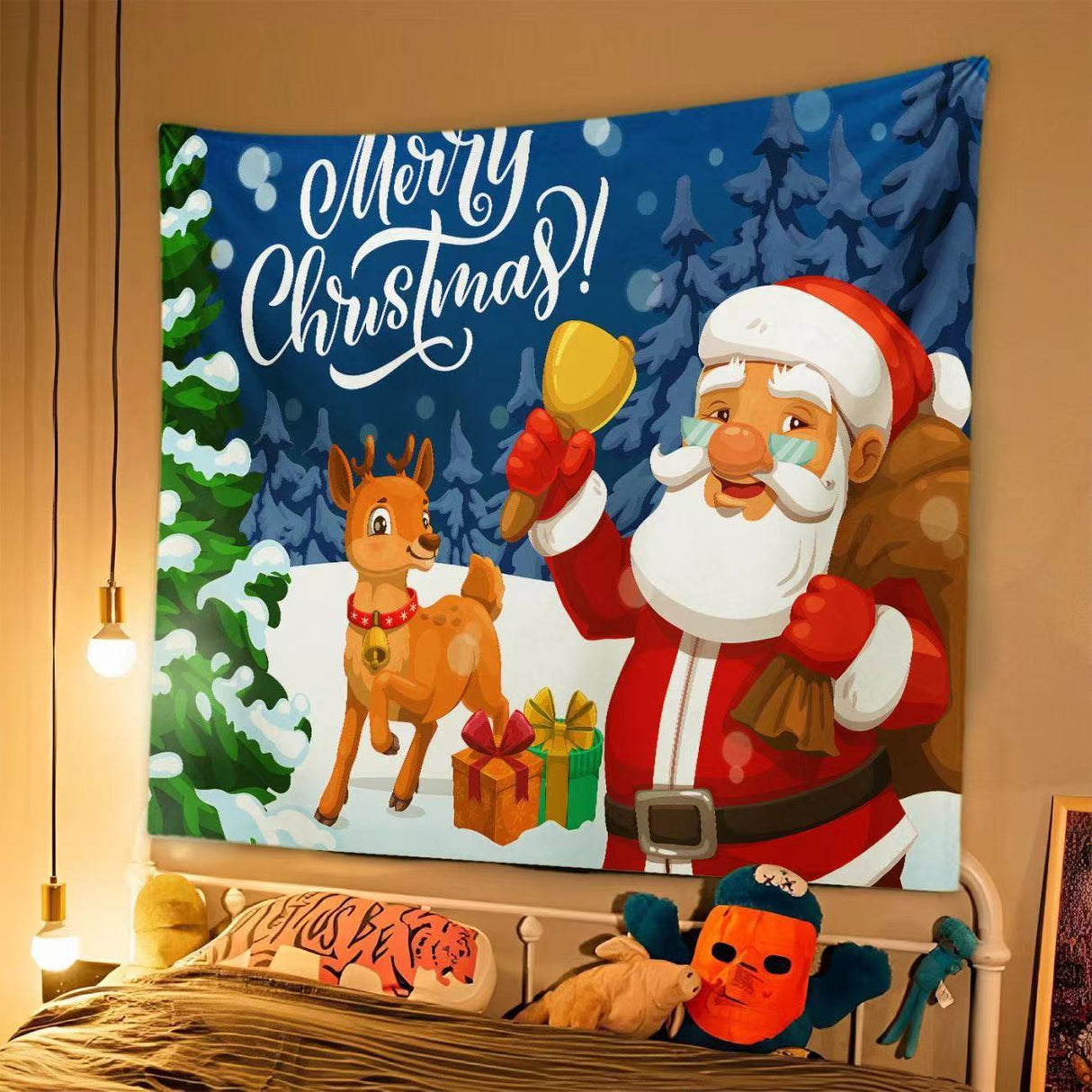 New Christmas Background Cloth, Christmas Tapestry, Christmas Party Event Decoration Hanging Cloth, Christmas Hanging Cloth - V.I.P Digital Presence