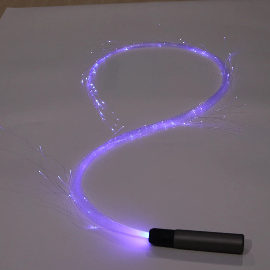USB Rechargeable LED Fiber Optic Whips 360° Swivel Optical Whips Multi-color Disco RGB Dancing Glowing Whip Sparkle Flow string - V.I.P Digital Presence