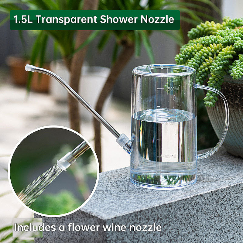 New 1.5L garden watering can, large-capacity detachable watering device, stainless steel long-spout home garden supplies - V.I.P Digital Presence