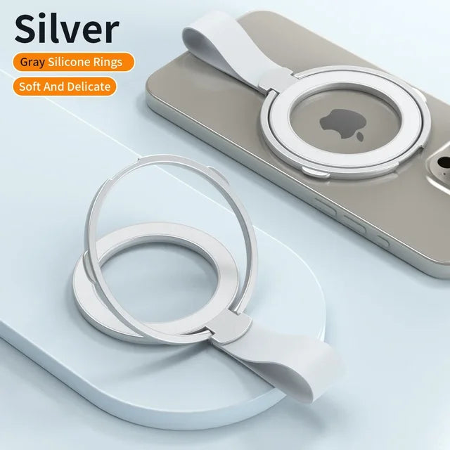 Magnetic Cell Phone Ring Holder for MagSafe Magnet Stand with Strap for IPhone 13 14 15 Samsung Mac Safe Removable Grip Bracket - V.I.P Digital Presence