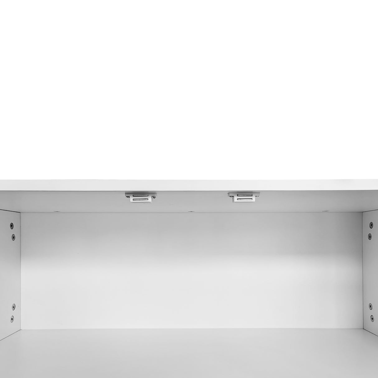 Modern Shoe Storage Bench with Hidden Storage and Upholstered Cushions for Bedside, Living Room and Entryway (White) - V.I.P Digital Presence