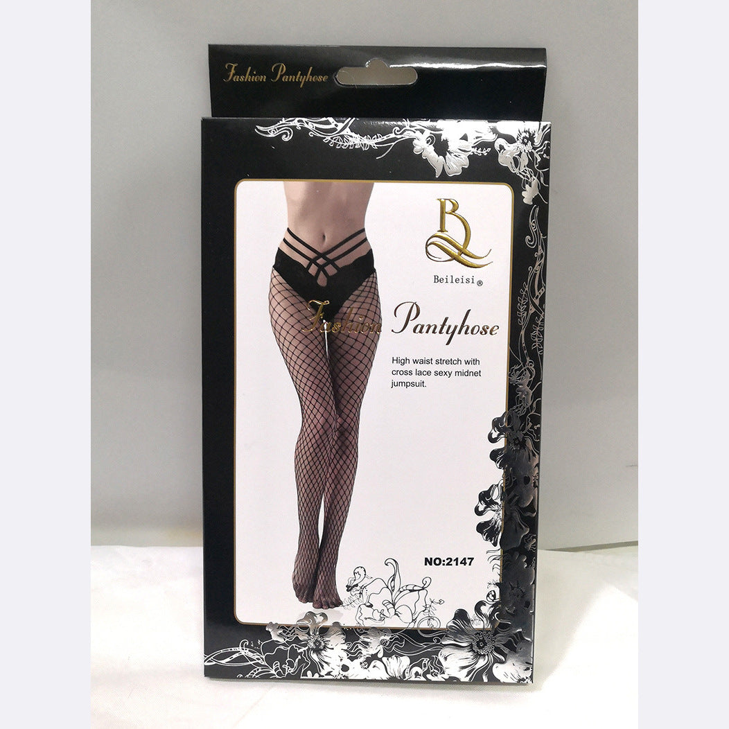 Sexy mid size mesh panties mesh socks V-waist lace sexy fishing net hollow mesh socks - V.I.P Digital Presence