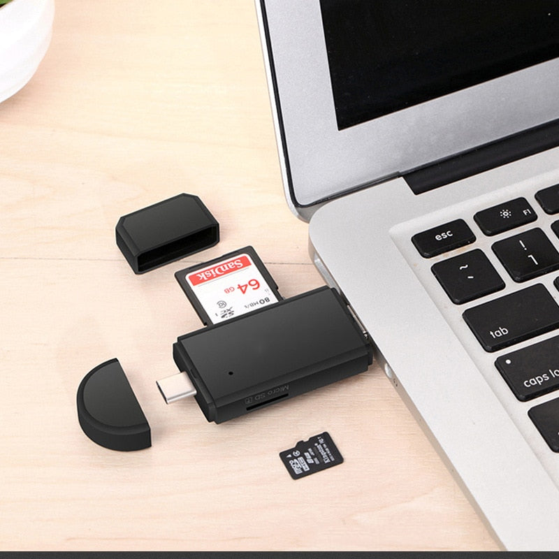 Type C & micro USB & USB 3 In 1 OTG Card Reader High-speed USB2.0 Universal OTG TF/SD for Android Computer Extension Headers - V.I.P Digital Presence
