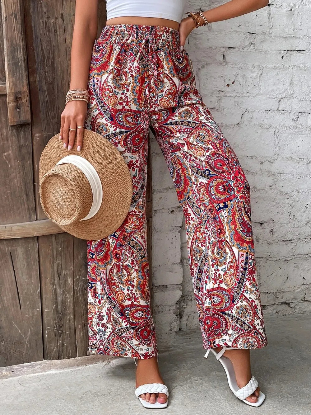 Printed Wide Leg Pants - V.I.P Digital Presence