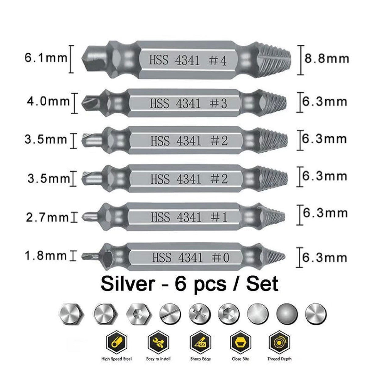 GripOut Screw Extractor Set