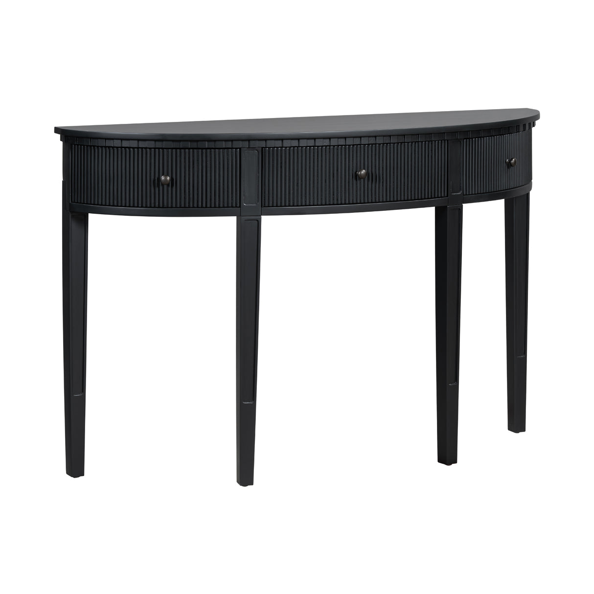 U-Style Distinctive Features of Pine Veneer Console Table with Vertical Stripe Drawer Fronts and Four Legs - V.I.P Digital Presence