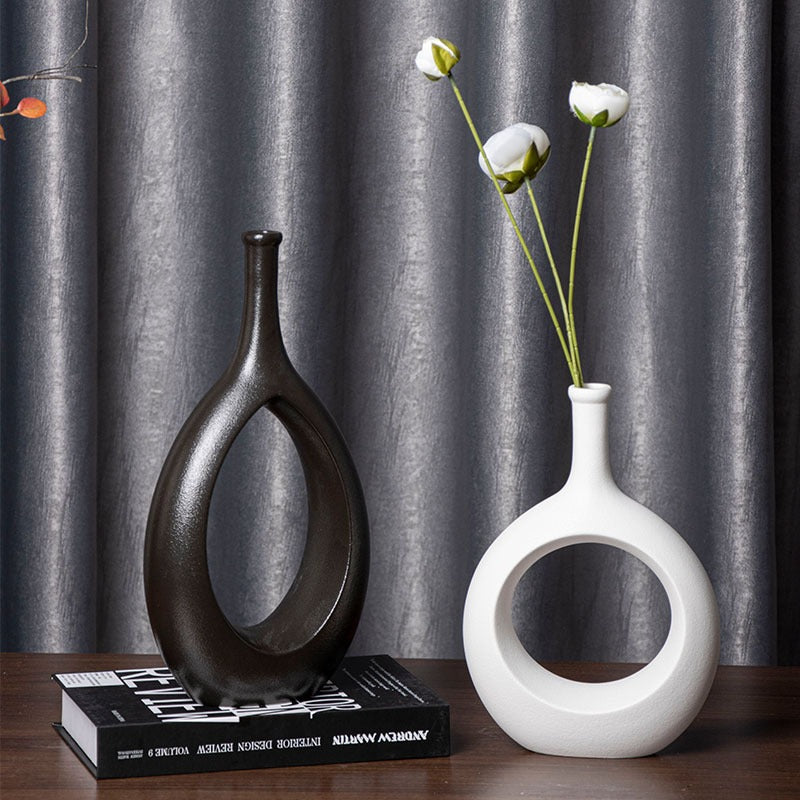 Nordic style light luxury hydroponic ceramic vase decoration, living room desktop flower arrangement, home decoration - V.I.P Digital Presence