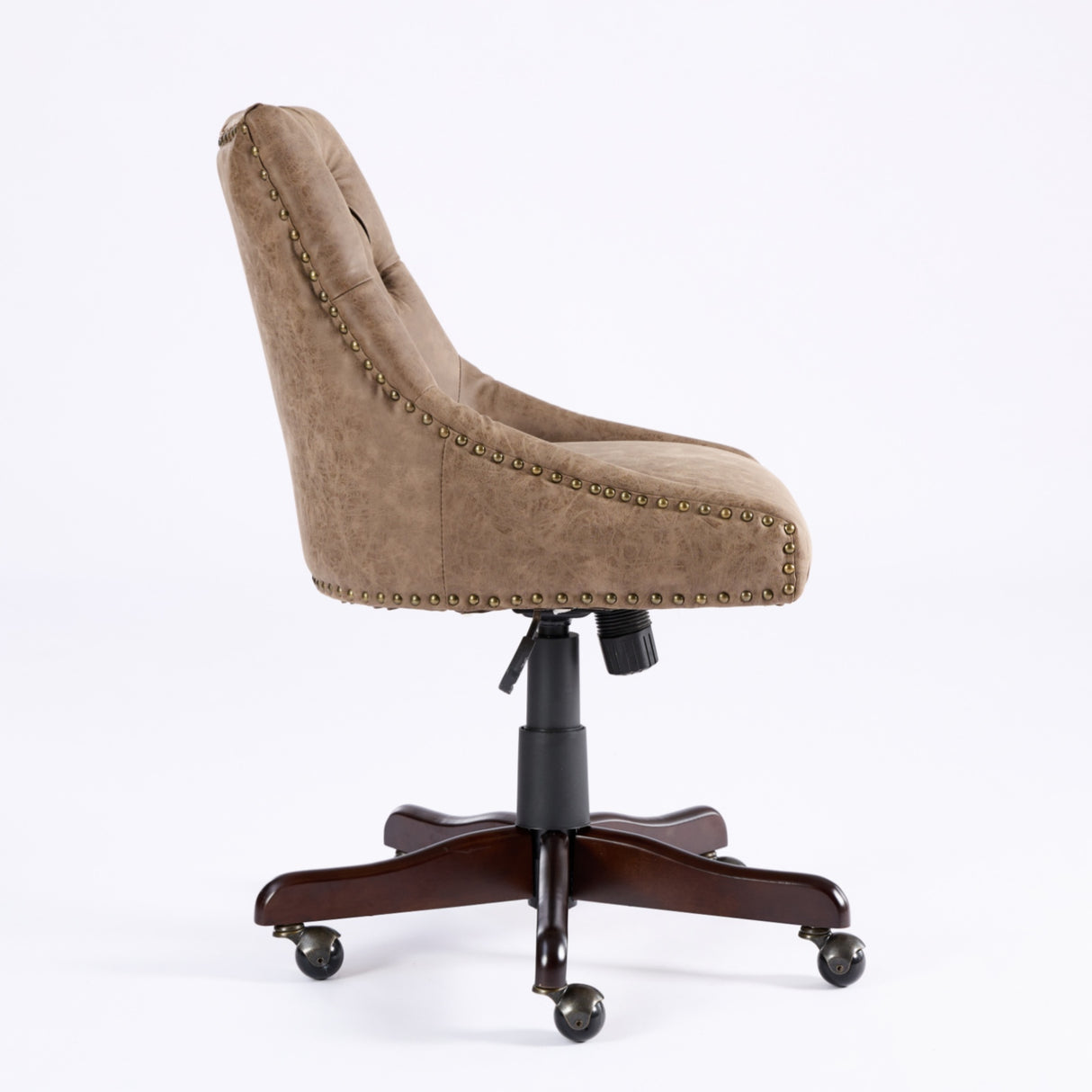 Medieval retro style sheepskin patterned home office chair with lifting, rotating, and tilting functions, brown - V.I.P Digital Presence