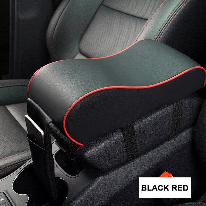 Leather Car Central Armrest Pad Black Auto Center Console Arm Rest Seat Box Mat Cushion Pillow Cover Vehicle Protective Styling - V.I.P Digital Presence