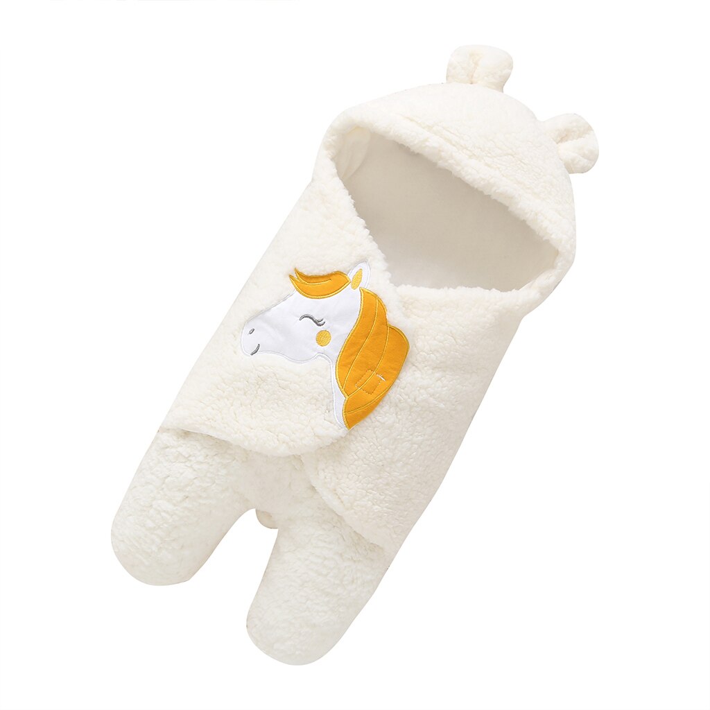 Conjunto de ropa para bebé, mono de una pieza con manta cálida y dibujos animados