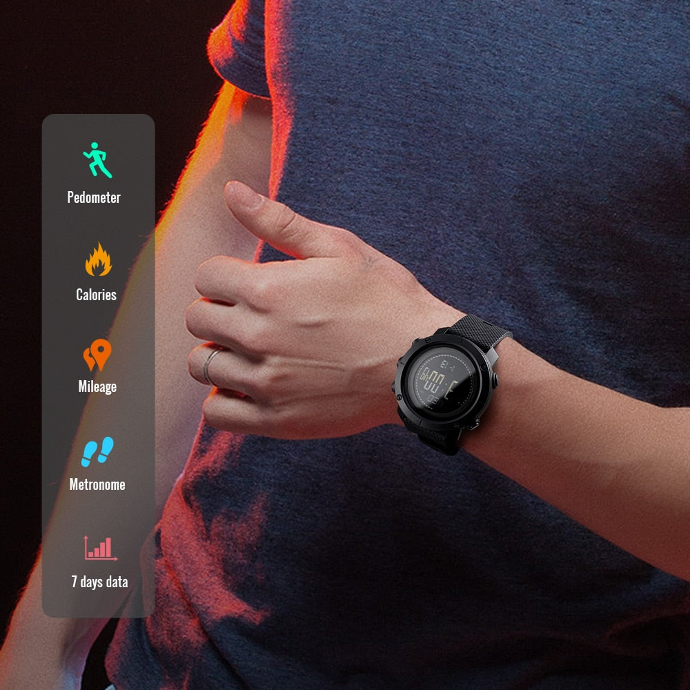 SKMEI 1427-belt type altimeter barometer thermometer altitude men's digital watch sports clock mountain climbing hiking watch Monterey - V.I.P Digital Presence