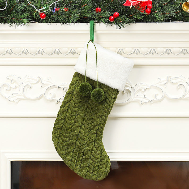 Christmas Decorations Knitted Wool Thick White Wool Socks Hotel Home Christmas Socks - V.I.P Digital Presence