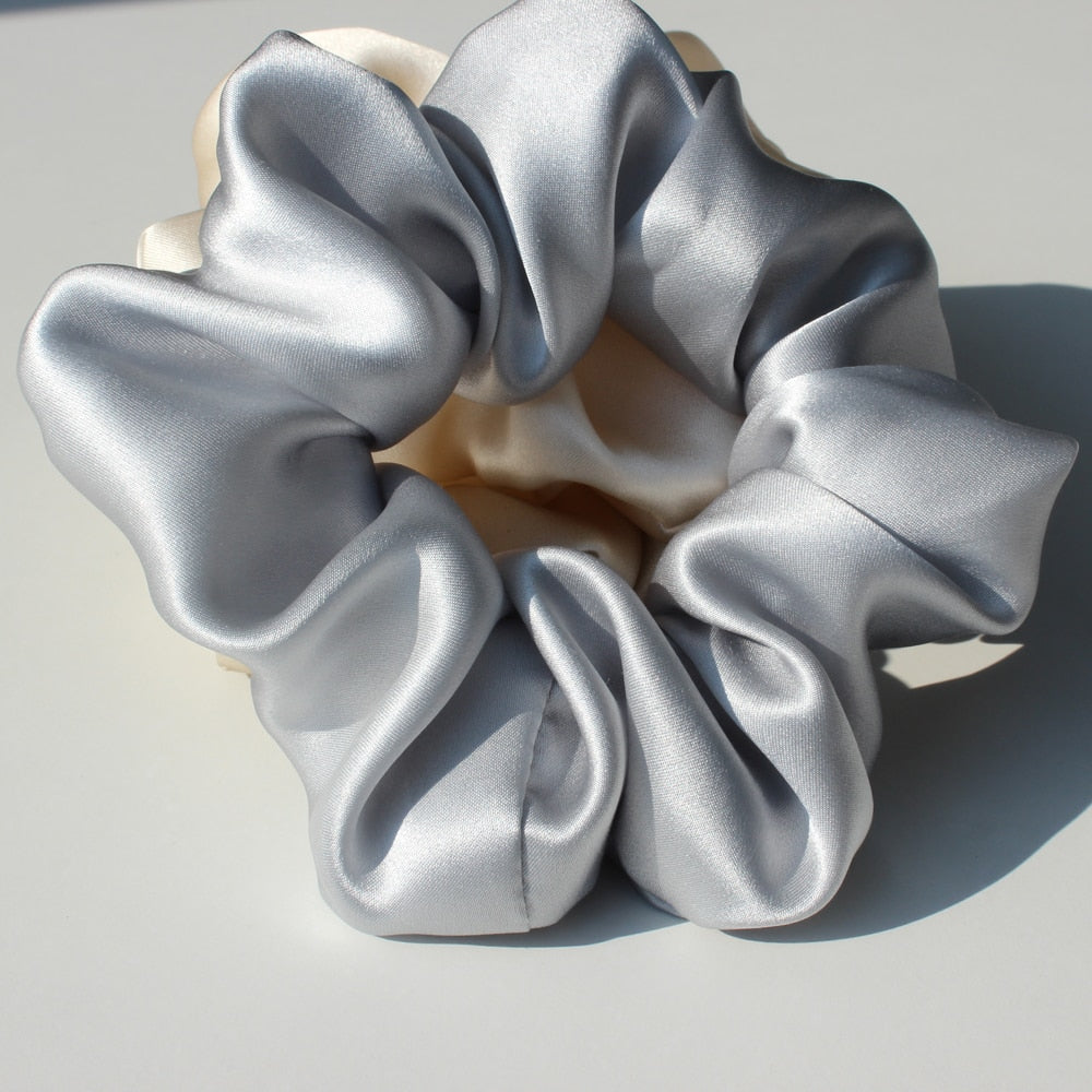 Pure Silk Large Scrunchies Ropes Hair Bands Ties Elastics Ponytail Holders for Women Girls Hair Accessories 19 Momme 3.5CM - V.I.P Digital Presence