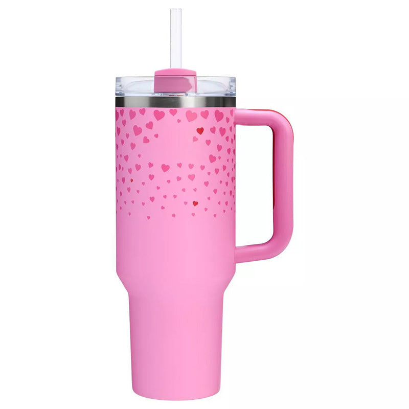 Valentine's Day - themed 5D - patterned love - heart thermos cup with cold - keeping function, made of 304 stainless steel - V.I.P Digital Presence