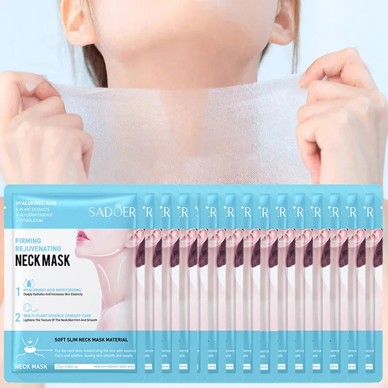 10pcs SADOER Hyaluronic Acid Neck Mask Collagen Firming Neck Masks Nourishing Brightening Beauty Moisturizing Necks Skin Care - V.I.P Digital Presence