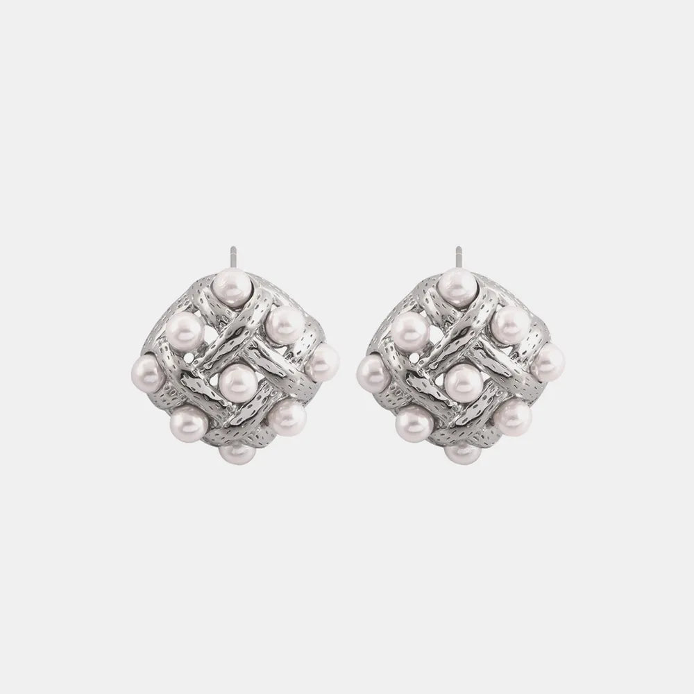 Copper Shell Pearl Stud Earrings - V.I.P Digital Presence