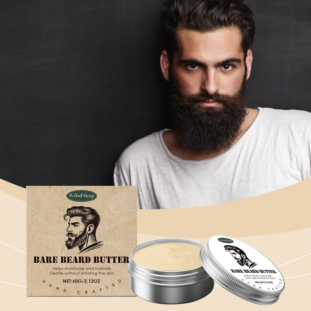 Woodsleep Men's Beard Care Wax, Soft, Set And Nourishing Care Care, Moisturizing, Gentle And Comfortable Beard - V.I.P Digital Presence