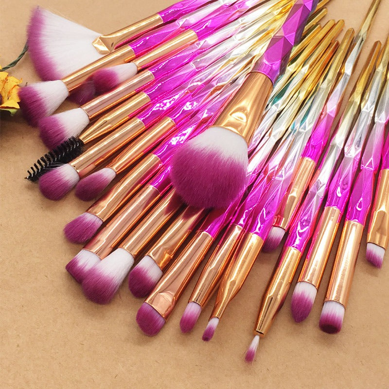 20 sets of diamond transparent handle eye shadow makeup brush multifunctional eye makeup tool - V.I.P Digital Presence