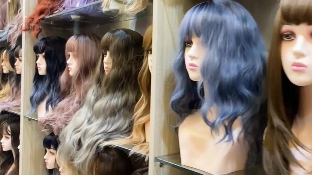 Long Curly Hair 24inch Women's Wig Set In The Middle Part Orange Pink - V.I.P Digital Presence