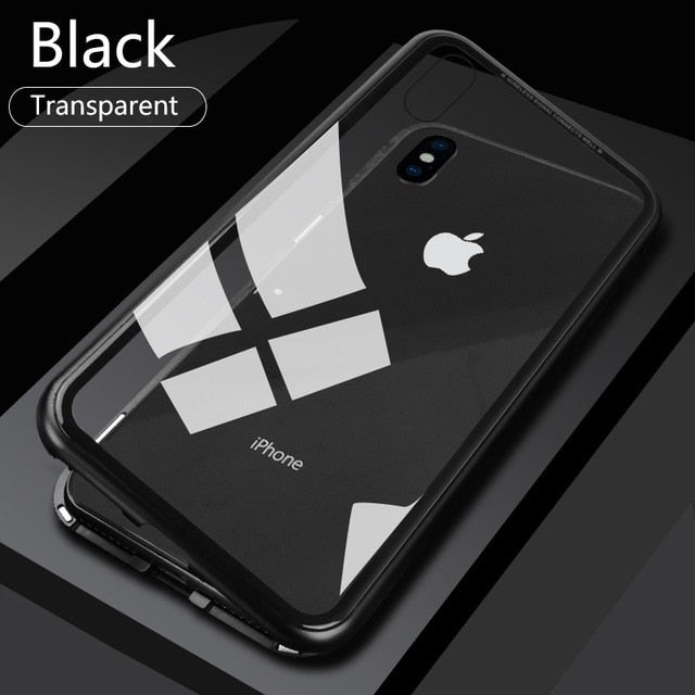 Double sided Magnetic Case for iPhone X Clear Tempered Glass Magnet Adsorption Case - V.I.P Digital Presence