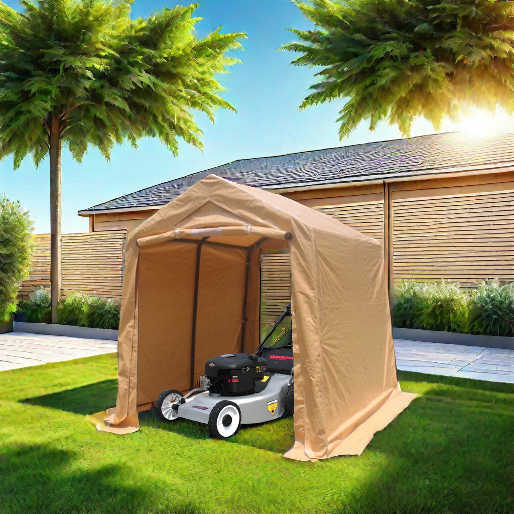 7x8 ft Outdoor Portable Gazebo Storage Shelter Shed with 2 Roll up Zipper Doors & Vents Carport - V.I.P Digital Presence