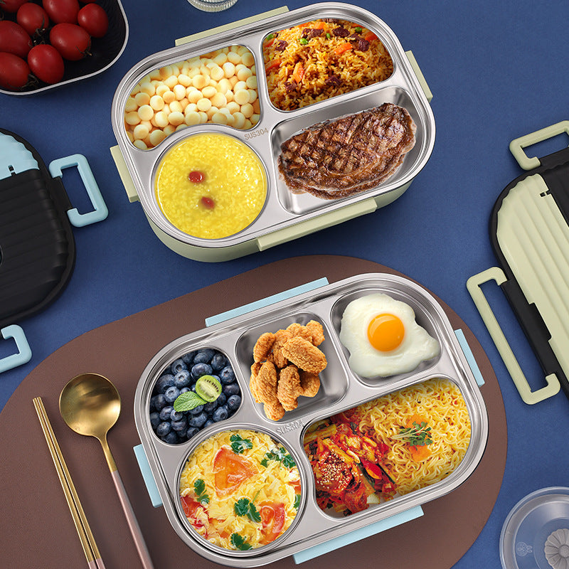 Microwaveable portable 304 stainless steel heat preservation rectangular lunch box fresh lunch box - V.I.P Digital Presence