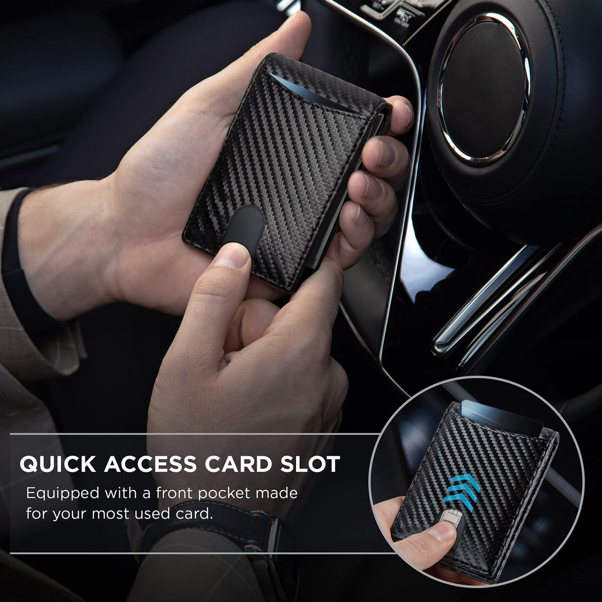 Carbon fiber pattern fashion dollar clip men's wallet short 2-fold ultra-thin anti-theft brush men's wallet - V.I.P Digital Presence