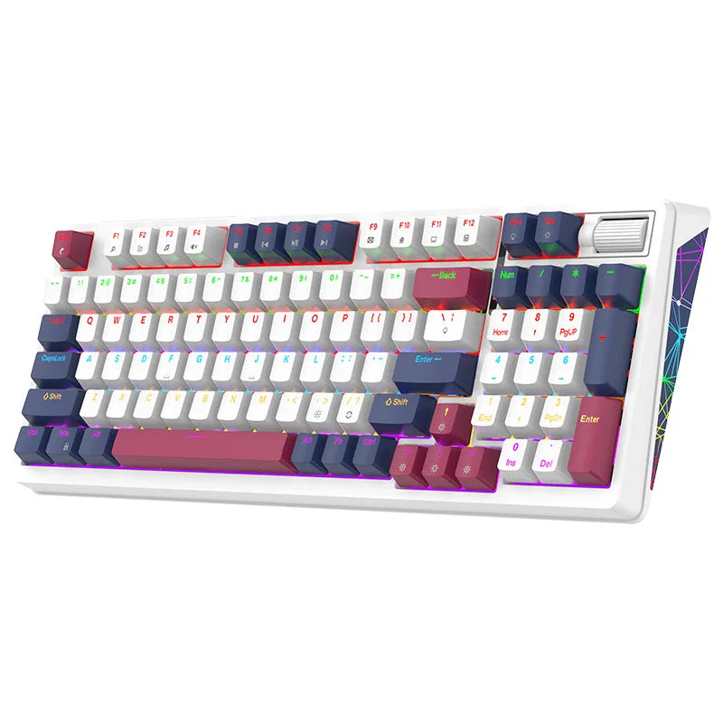 XUNFOX K85 wired mechanical keyboard for esports games, hot swappable desktop computer for office and home use, illuminated USB - V.I.P Digital Presence