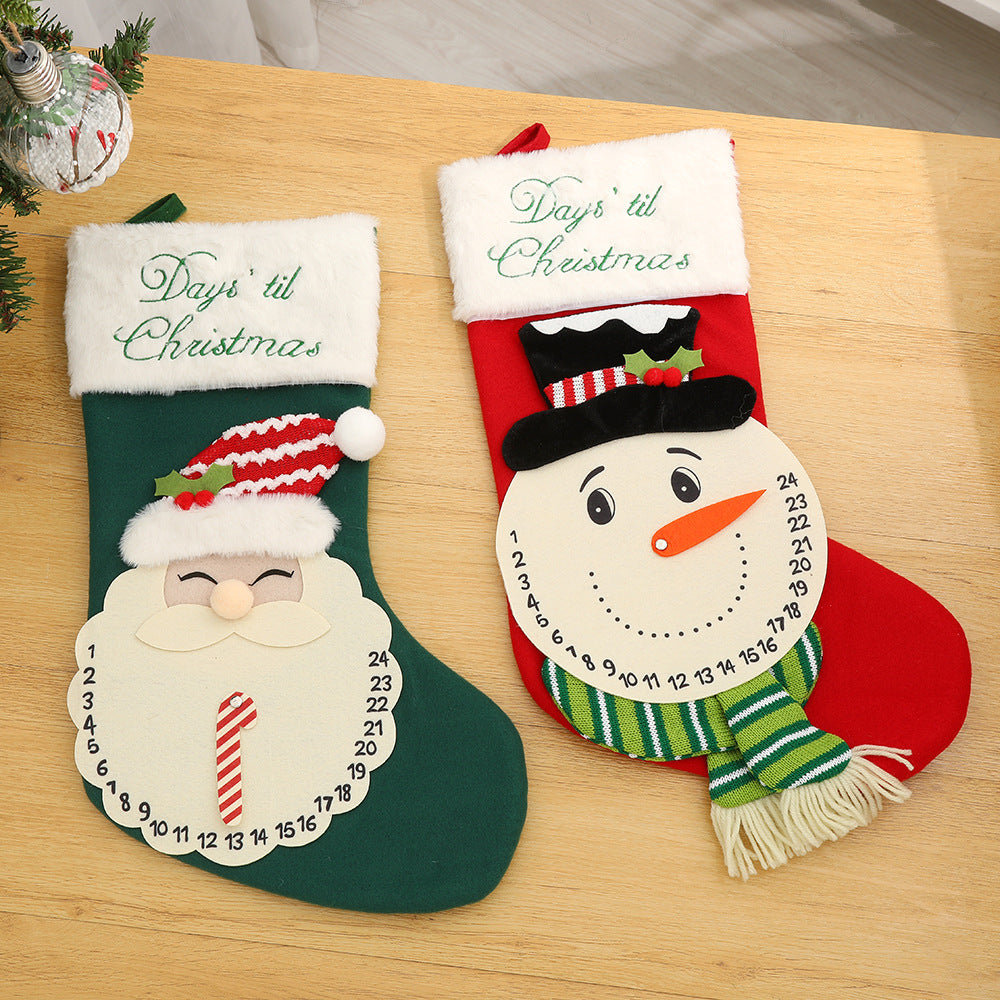 Christmas tree decoration gift bag, Santa Claus snowman knitted socks, home party decoration pendant - V.I.P Digital Presence