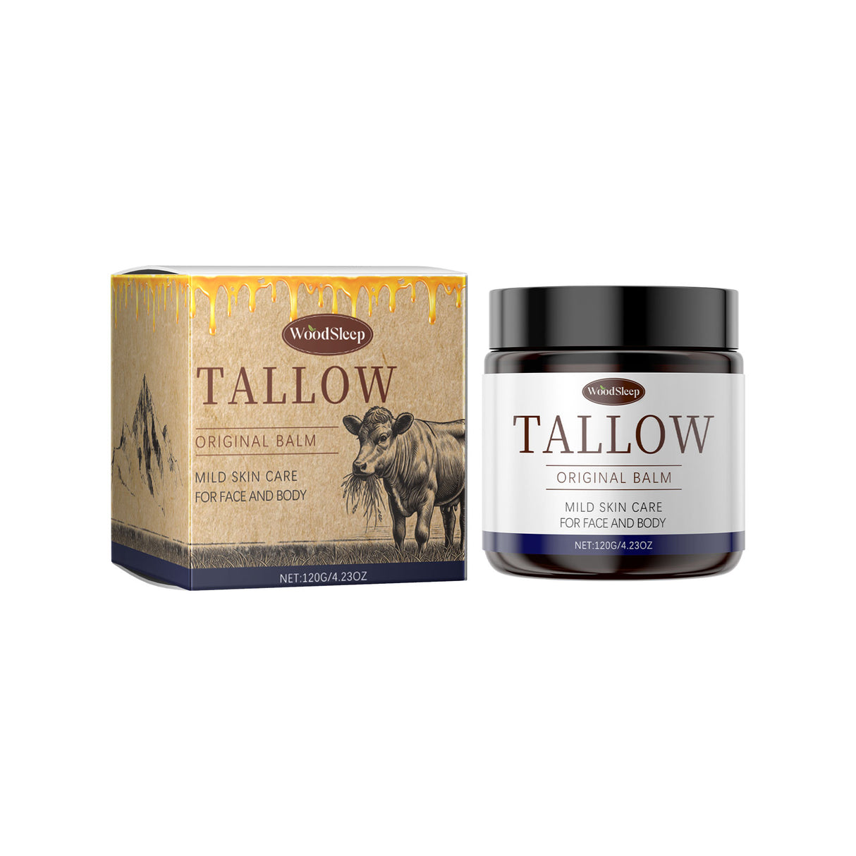 Crema hidratante facial de miel de sebo que hidrata y nutre suavemente la piel.