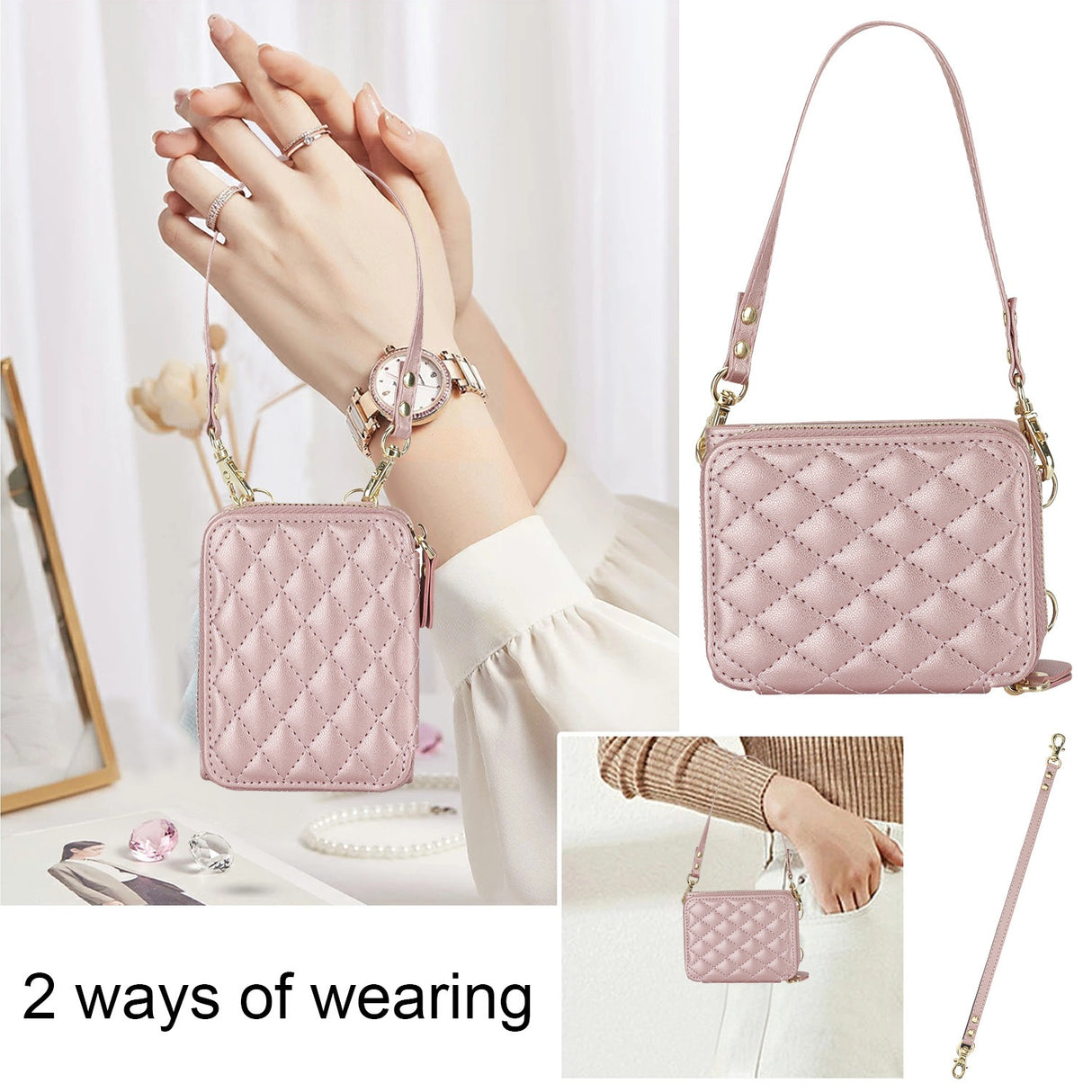 Suitable for Flip5 4 folding phone case fashion card insertion Samsung ZFlip6 crossbody small fragrant style phone leather cover - V.I.P Digital Presence