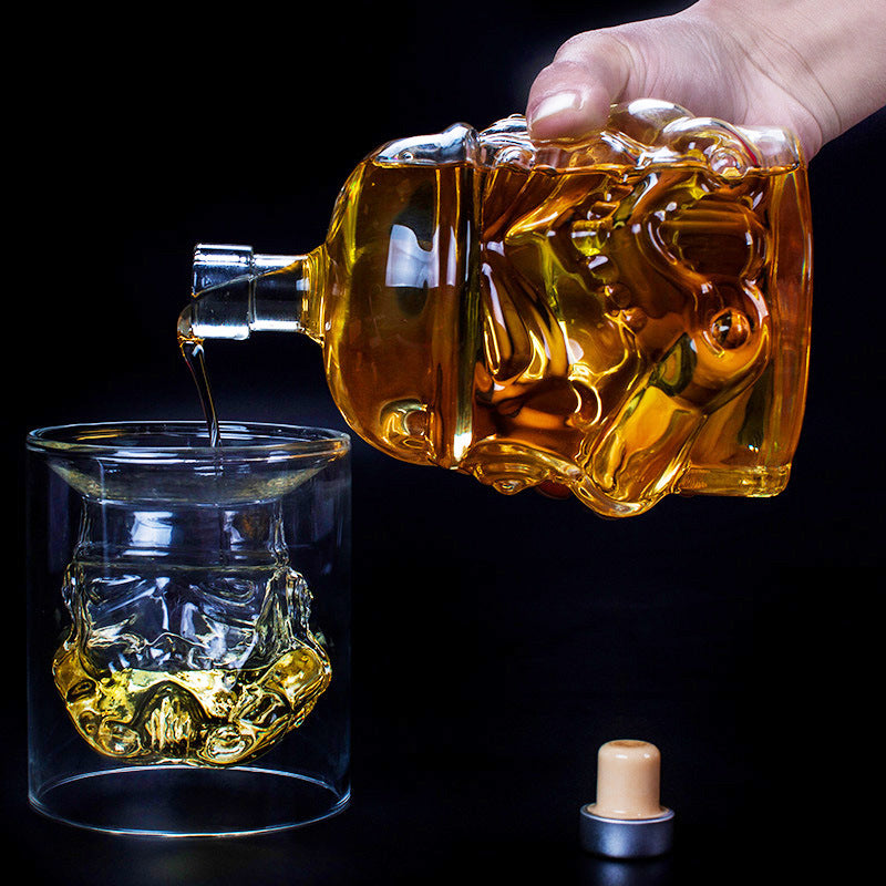 High borosilicate heat-resistant and cold resistant glass wine bottle Star Wars White Soldier glass wine bottle creative decanter liquor dispenser - V.I.P Digital Presence