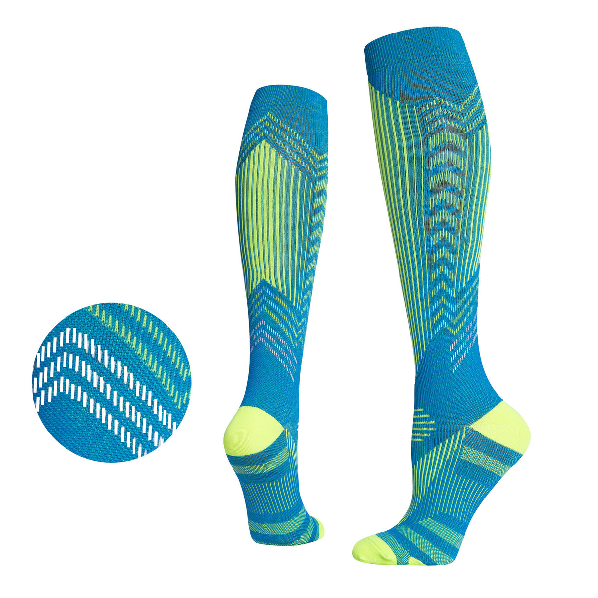 Calcetines de presión deportivos profesionales, calcetines altos para correr, saltar la cuerda, calcetines de compresión para ciclismo con rayas reflectantes por la noche