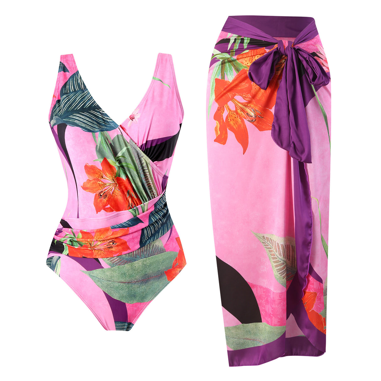 European and American conjoined vacation beach hot spring swimsuit French retro conjoined bikini - V.I.P Digital Presence