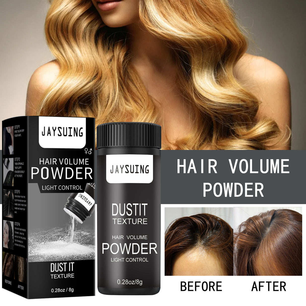 Hair Puff Powder Men's And Women's Hair Styling Care Leave-In Fluffy Refreshing Gentle Puff Powder - V.I.P Digital Presence